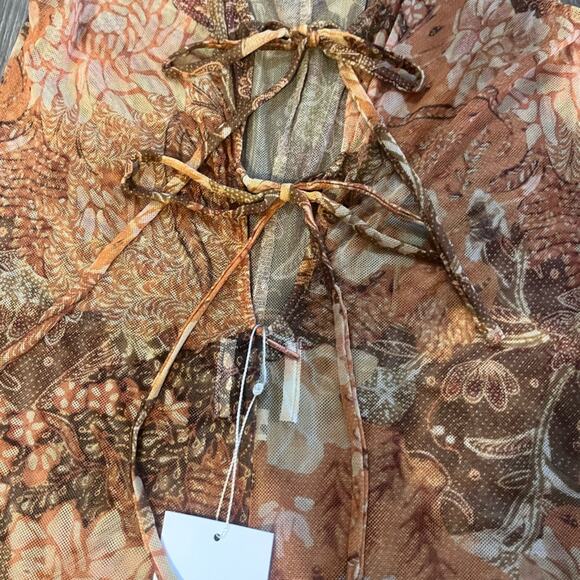 Misa Los Angeles Alek Jumpsuit Golden Batik NWT Festival Resortwear Beach Disco - Picture 8 of 10